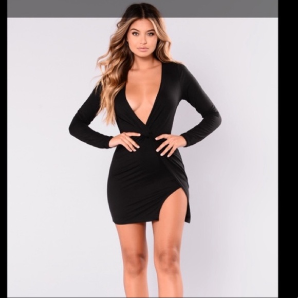 Fashion Nova Dresses & Skirts - Fashion Nova Long Sleeve Mini Dress Black